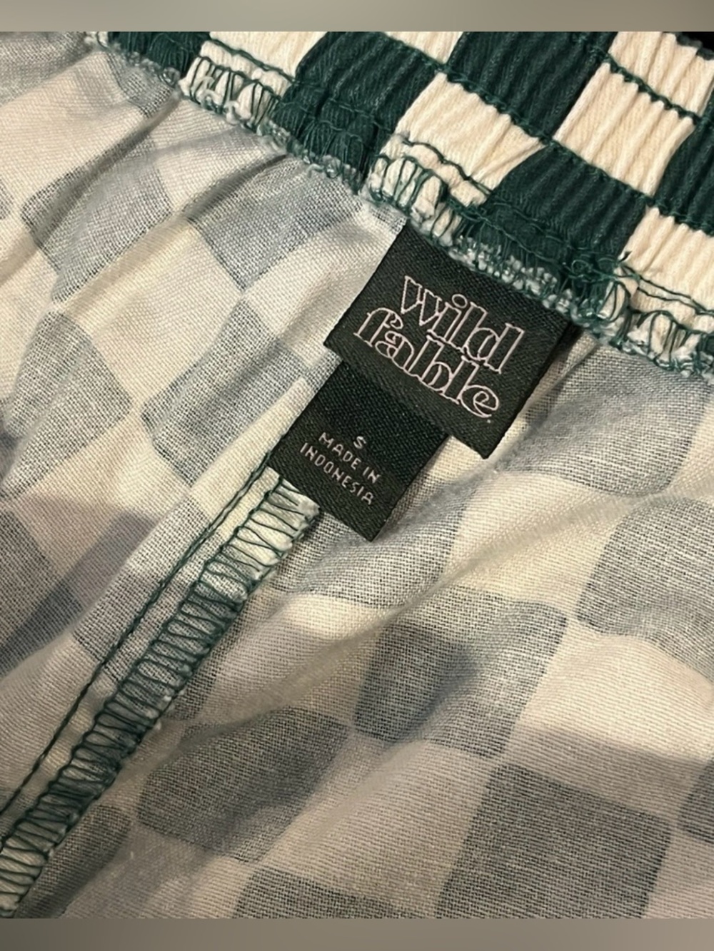 Wild Fable Women’s Green White Checkered High Rise Retro Pockets Shorts Sz Small - Picture 3 of 5
